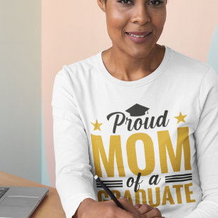 Camiseta Mãe Orgulhosa de Uma Formando de Capa Longa das M