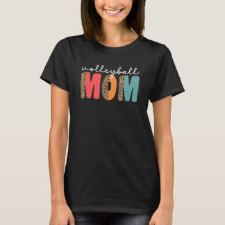 Camiseta Mãe Orgulhosa De Voleibol Para Mulheres Leopardo V