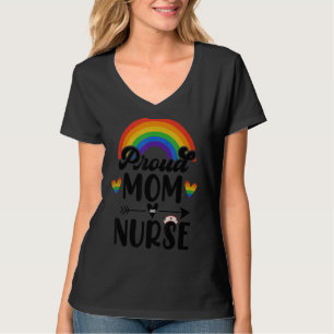 Camiseta Mãe Orgulhosa E Enfermeira Rainbow Heart Lgbt Orgu