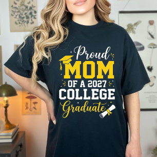 Camiseta Mãe Orgulhosa Engraçada Celebração de Formatura de