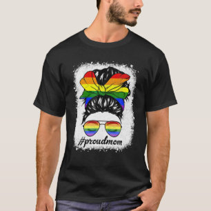 Camiseta Mãe Orgulhosa Fofa Com Coque Desarrumado Bandana A