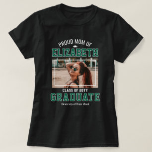 Camiseta Mãe Orgulhosa Foto Graduada Mãe Verde