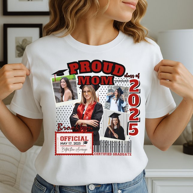 Camiseta Mãe Orgulhosa Personalizada da Classe de Foto do F (Criador carregado)