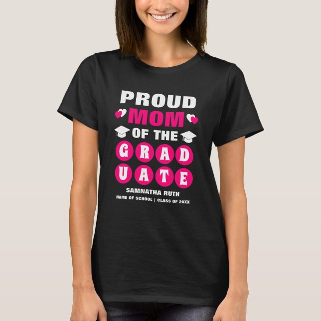 Camiseta Mãe Orgulhosa Personalizada Do Formando (Frente)