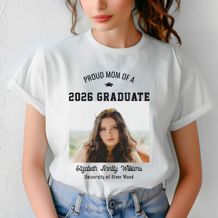 Camiseta Mãe Orgulhosa Senior Personalizado Ano Graduado Fo