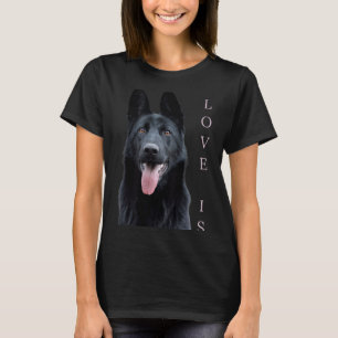 Camiseta Mãe Pai Amor Cachorro Pastor Alemão Preto