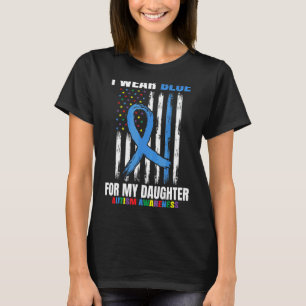 Camiseta Mãe Pai Azul Para A Minha Filha Autismo Conscienti