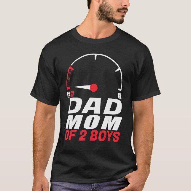 Camiseta Mãe pai de 2 rapazes de mães Dias de os pais (Frente)