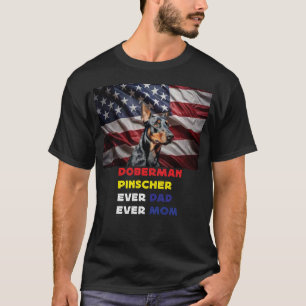 Camiseta Mãe Pai Doberman Pinscher