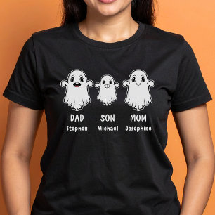 Camiseta Mãe Pai E Filho 3 Pessoas Da Família Ghost Hallowe