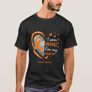 Camiseta Mãe Pai Eu Visto Laranja Para Minha Filha Leucemia
