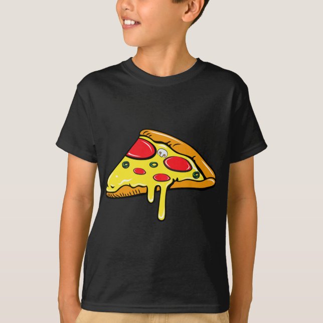 Camiseta Mãe Pai Filho Filha Pizza Fatia Correspondente (Frente)