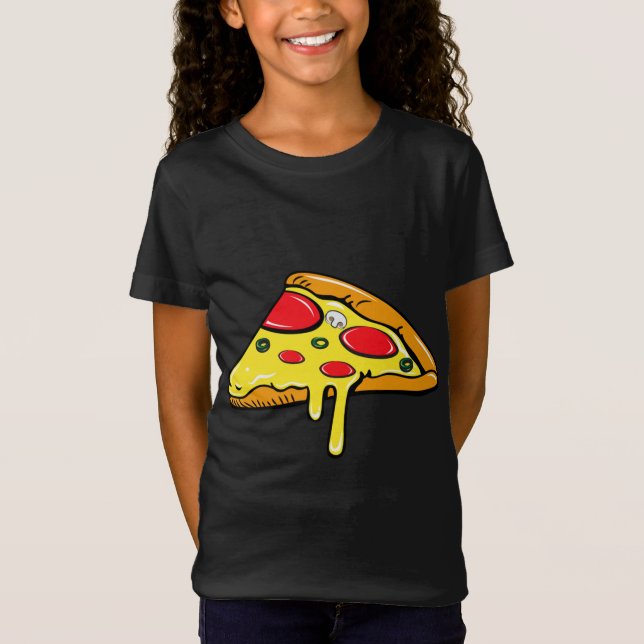 Camiseta Mãe Pai Filho Filha Pizza Fatia Correspondente (Frente)