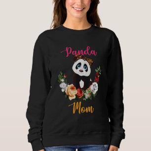 Camiseta Mãe Panda Laço Floral Panda Amante Dia das Mães