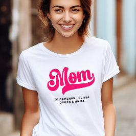 Camiseta Mãe para crianças dia de as mães rosa-quente