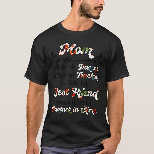 Camiseta Mãe Parceira de Crime Professor Pai (Frente)