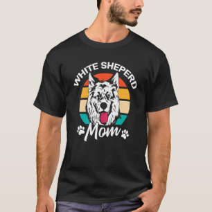 Camiseta Mãe Pastor Alemão Branco Cadela Pastor Alemão