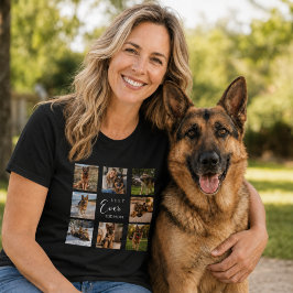 Camiseta Mãe Pastor Alemão foto colagem preta