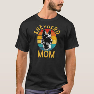 Camiseta Mãe Pastora Alemã Retro Cachorro Alemão Mulheres