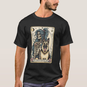 Camiseta Mãe Pastora Alemã Retro Carta de Tarot Vibrações d