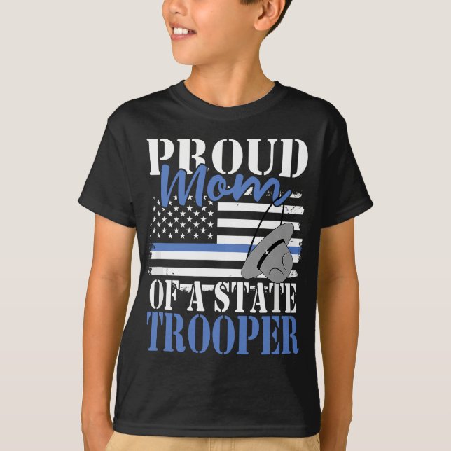 Camiseta Mãe Patriótica de um Oficial de Polícia do Estado (Frente)