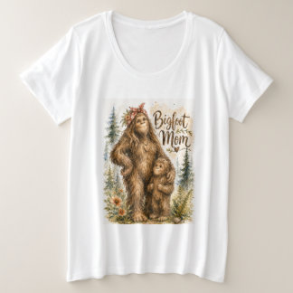 Camiseta Mãe Pé Grande Aquarela Floresta Arte de Família Cr
