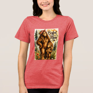 Camiseta Mãe Pé Grande Aquarela Floresta Sasquatch Mamãe Pa