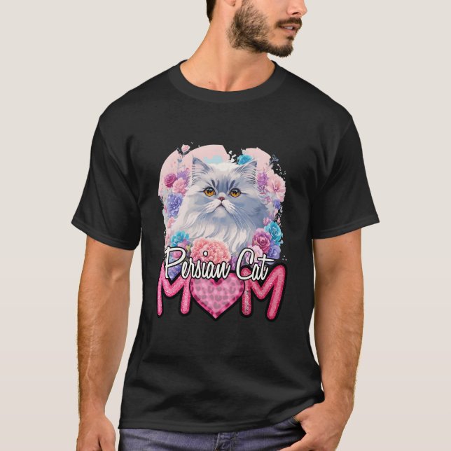 Camiseta Mãe Persa Gato Persa Mãe Gato (Frente)