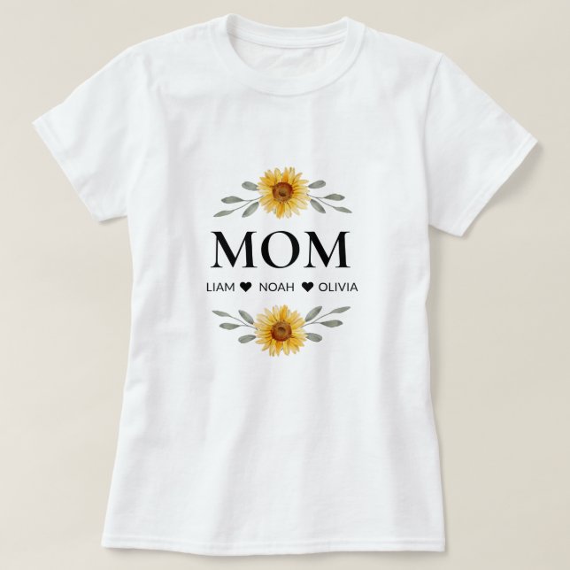 Camiseta Mãe Personalizada Com Presente De Dia de as mães D (Frente do Design)