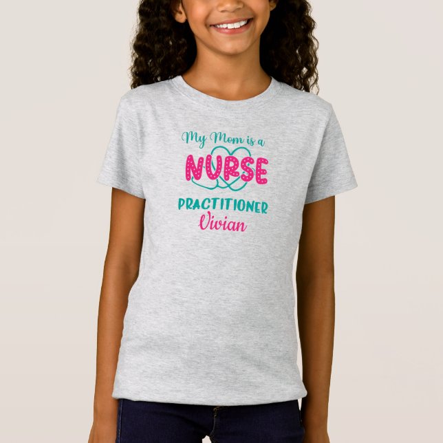 Camiseta Mãe personalizada é Cinza de enfermeiro. (Frente)