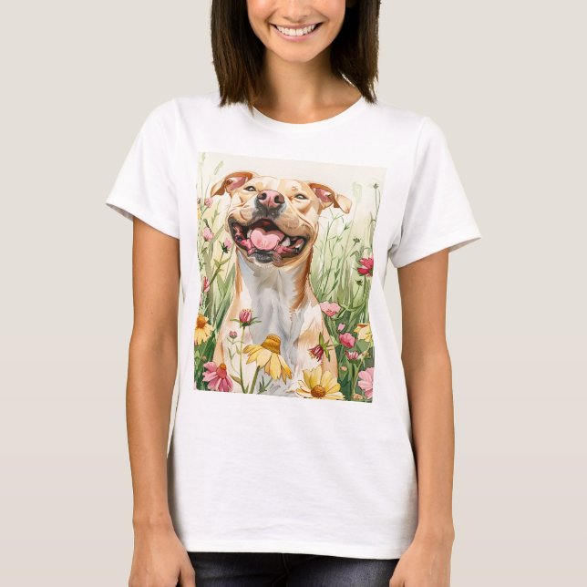 Camiseta Mãe Pit Bull – Aquarela (Frente)