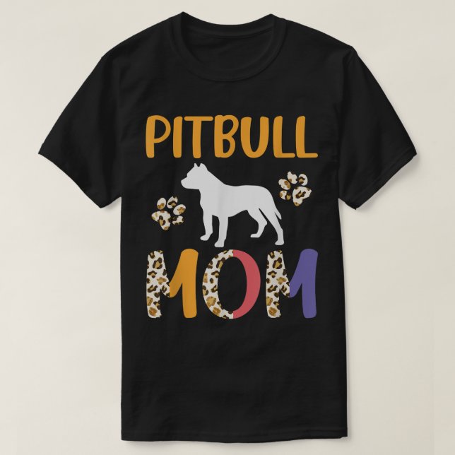 Camiseta Mãe Pitbull Leopardo  (Frente do Design)
