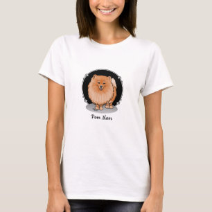 Camiseta Mãe Pomeraniana Pom Mãe (Vermelho laranja) Cachorr