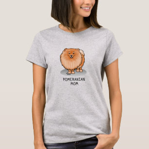 Camiseta Mãe Pomeraniana Pom Mãe (Vermelho laranja) Cachorr