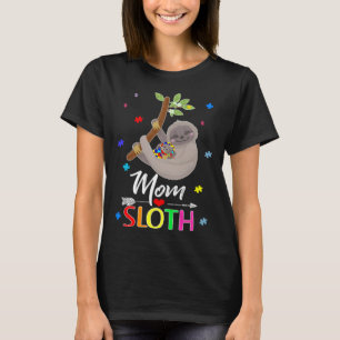 Camiseta Mãe Preguiça Conscientização do Autismo Amor Apoio