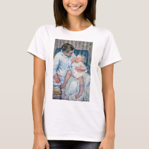 Camiseta Mãe prestes a lavar seu filho sonolento, Cassatt