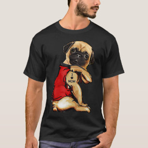 Camiseta Mãe Pug Amor Colorido Pugs
