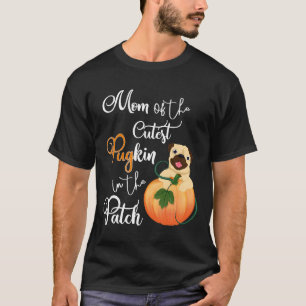 Camiseta Mãe Pug do PuGkin Mais Fofo do Remendo Relaxada