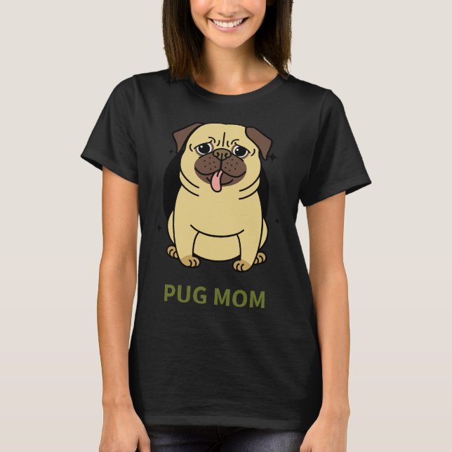 Camiseta Mãe pug Premium Scoop 151 (Frente)