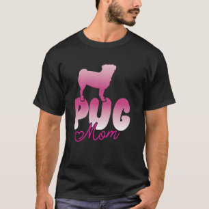 Camiseta Mãe Pug Puggle Retro Amante de Mãe de Cachorro