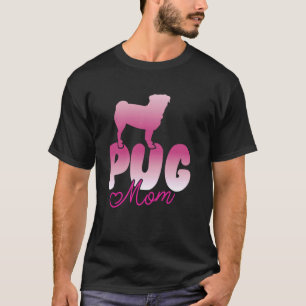 Camiseta Mãe Pug Puggle Retro Amante de Mãe de Cachorro Pug