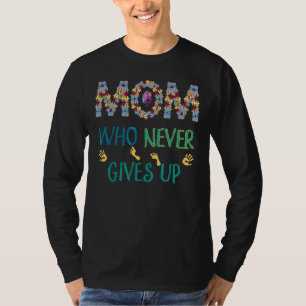 Camiseta Mãe Que Nunca Desiste De Pedaços Quebra-cabeça Aut