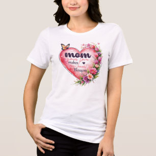 Camiseta Mãe, seu amor faz meu coração florescer