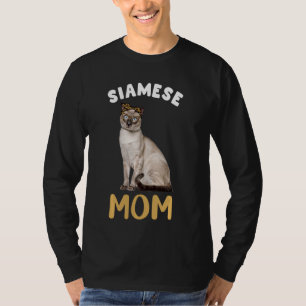 Camiseta Mãe Siamesa Mama Proprietária Do Gato Leopard Impr