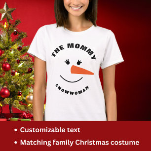 Camiseta Mãe Snowman Face Squad Coincide Com O Figurino Da
