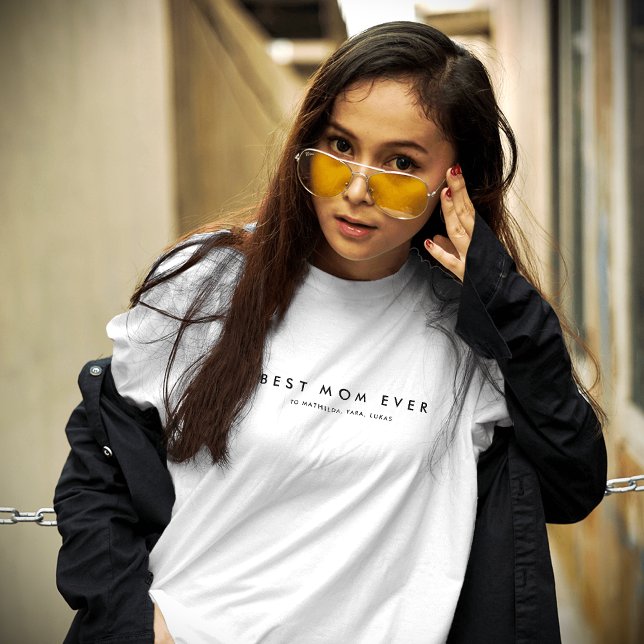 Camiseta Mãe Solteiro Moderna Melhor Mãe Branca (Criador carregado)