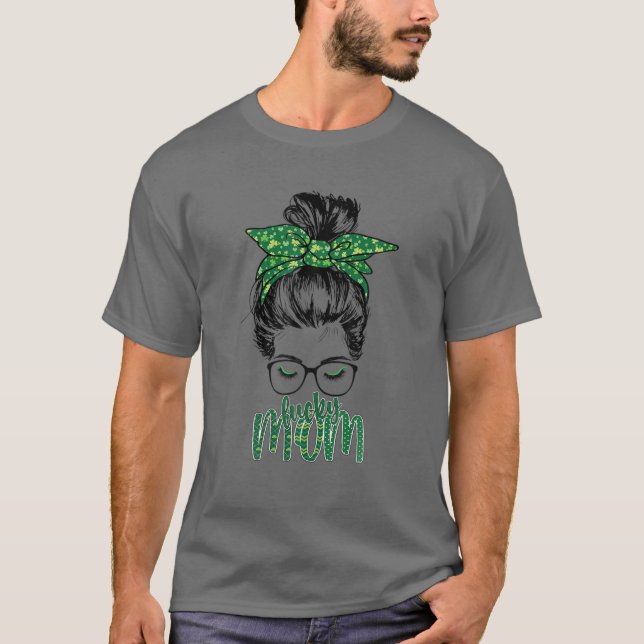 Camiseta Mãe Sortuda - Rua. Dia de São Patrício - Sorte Irl (Frente)