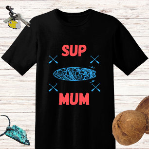 Camiseta MÃE SUP - Levante o conselho do remo, azul e rosa