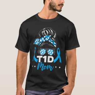Camiseta Mãe T1d Guerreira da Diabetes Conscientização sobr