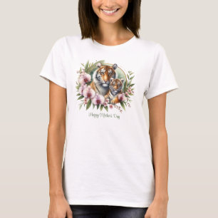 Camiseta Mãe Tiger com Dia de as mães de orquídea tropical